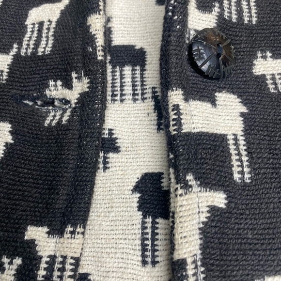 Vintage Women’s Chicos Western Moose Mountain Black  Cream Button Up Jacket Sz M - Picture 5 of 8